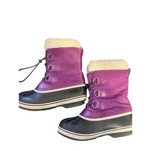Sorel Purple Waterproof Winter Boots With Faux Fur Lining Insulated & Lace-Up Cl